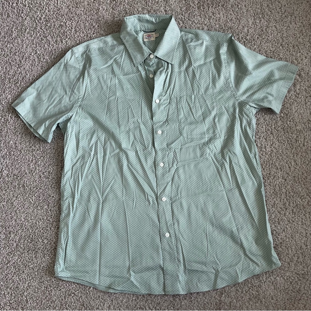Faherty Cloud Button Down Short Sleeve Shirt - image 2